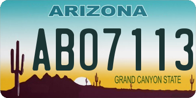 AZ license plate ABO7113