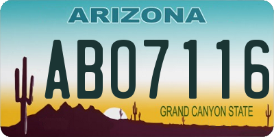 AZ license plate ABO7116