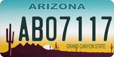 AZ license plate ABO7117