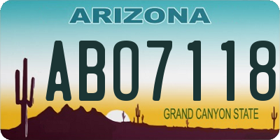 AZ license plate ABO7118