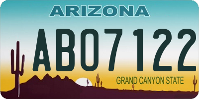 AZ license plate ABO7122