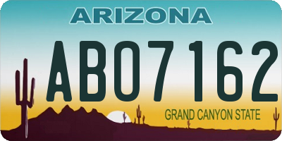 AZ license plate ABO7162
