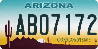 AZ license plate ABO7172
