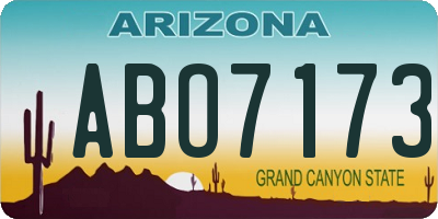 AZ license plate ABO7173