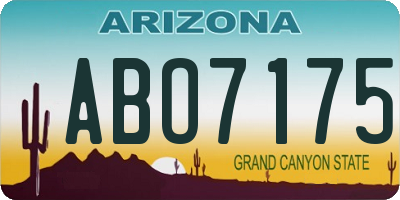 AZ license plate ABO7175