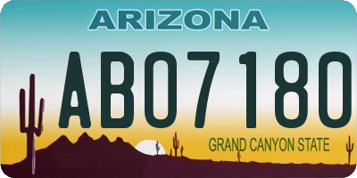 AZ license plate ABO7180