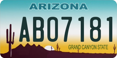 AZ license plate ABO7181