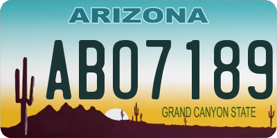 AZ license plate ABO7189