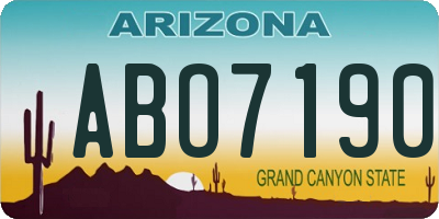 AZ license plate ABO7190