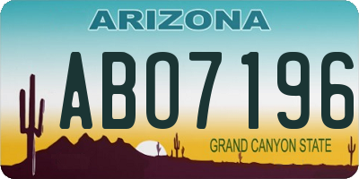 AZ license plate ABO7196