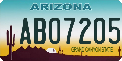 AZ license plate ABO7205