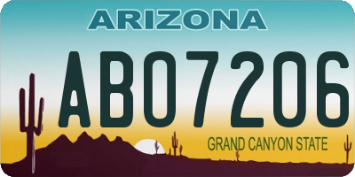 AZ license plate ABO7206