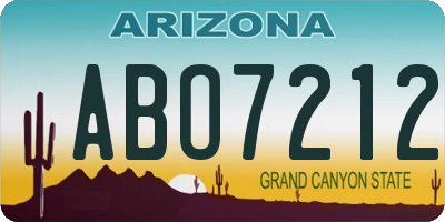 AZ license plate ABO7212