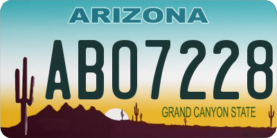 AZ license plate ABO7228