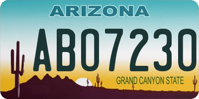 AZ license plate ABO7230