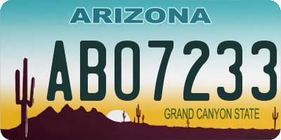 AZ license plate ABO7233