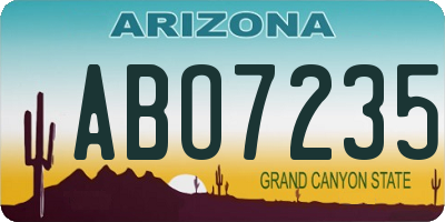 AZ license plate ABO7235
