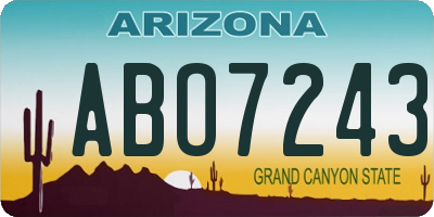 AZ license plate ABO7243