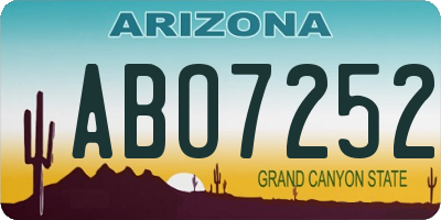 AZ license plate ABO7252