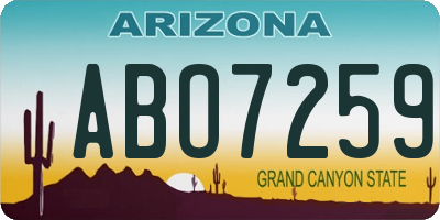 AZ license plate ABO7259