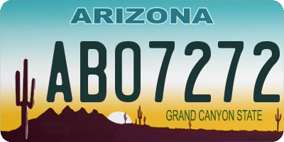 AZ license plate ABO7272