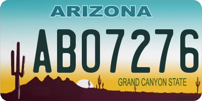 AZ license plate ABO7276