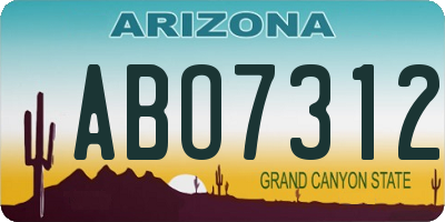 AZ license plate ABO7312