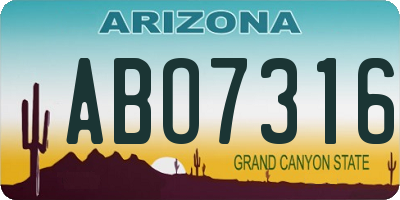 AZ license plate ABO7316