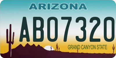 AZ license plate ABO7320