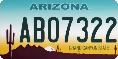 AZ license plate ABO7322