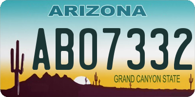 AZ license plate ABO7332