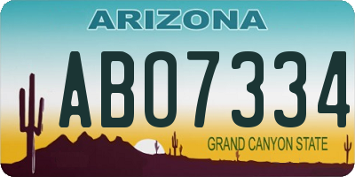 AZ license plate ABO7334