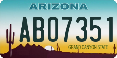 AZ license plate ABO7351