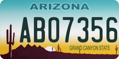 AZ license plate ABO7356