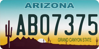 AZ license plate ABO7375