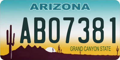 AZ license plate ABO7381