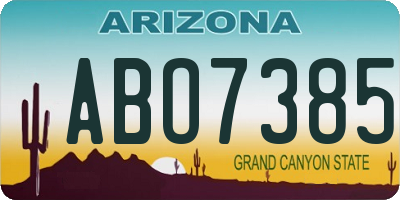 AZ license plate ABO7385