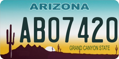 AZ license plate ABO7420
