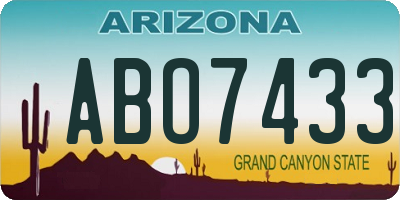 AZ license plate ABO7433