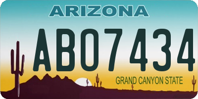 AZ license plate ABO7434