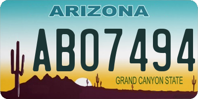 AZ license plate ABO7494