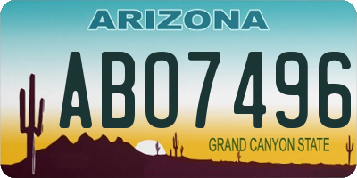 AZ license plate ABO7496