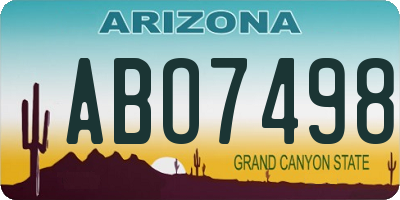 AZ license plate ABO7498