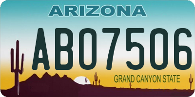 AZ license plate ABO7506