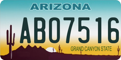 AZ license plate ABO7516