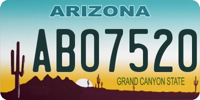AZ license plate ABO7520