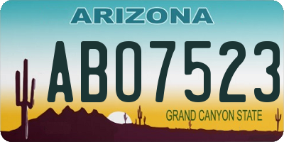 AZ license plate ABO7523
