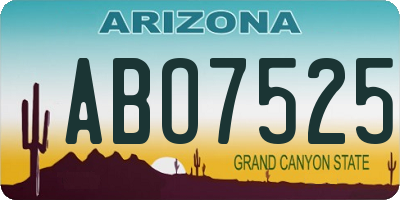 AZ license plate ABO7525
