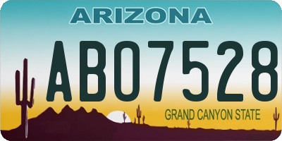 AZ license plate ABO7528