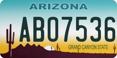 AZ license plate ABO7536